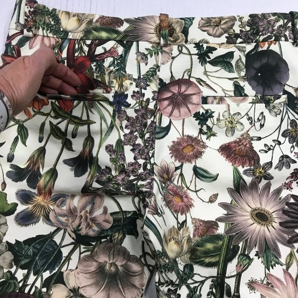 Zara Basics Floral Print Skinny Cropped jeans - Picture 9 of 10